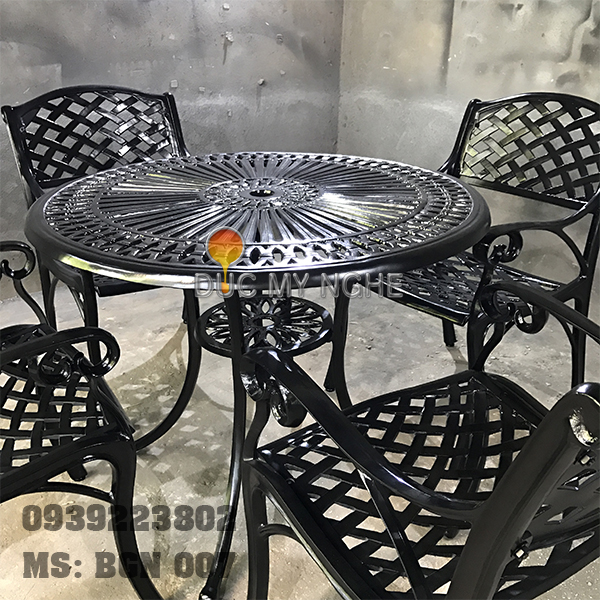 Bàn ghế nhôm đúc sân vườn BGN 007